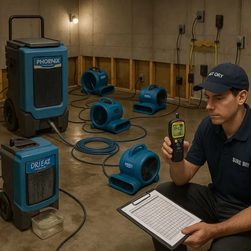Structural Drying and Dehumidification process in Cedarville, OH